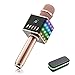 LED Wireless Karaoke Microphone - NASUM H8 Mic Built in Bluetooth Speaker and Mini Handheld Cellphone Karaoke Player,2600mAh battery,Karaoke MIC Machine for KTV with Carry Case(100% Protection),Rose