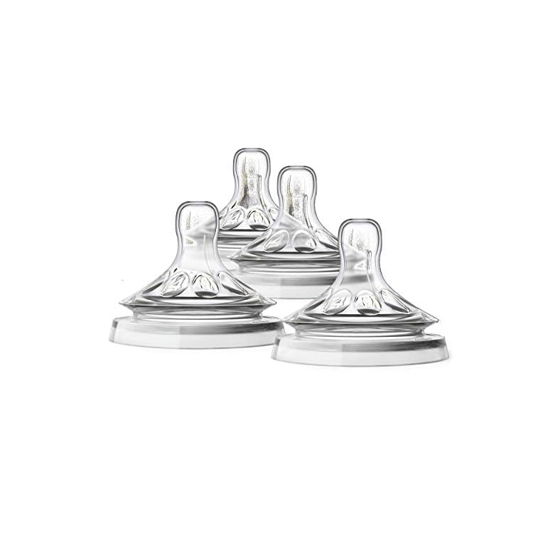 Philips Avent Natural Baby Bottle Fast Flow Nipple, 6M+, Flow 4, SCF654/43, (Pack of 4)