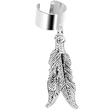 Handcrafted Feather Dangle Ear Cuff