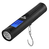 Global-store Digital Portable Luggage Scale Suitcase Scale Travel Scale 40kg/10g with 8 LED Flashlight Torch Handing Hook Weighing Scale with Tare for Traveling