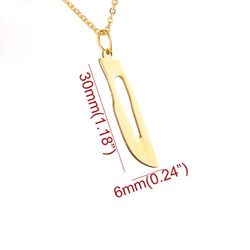 AOCHEE Doctor Nurse Scalpel Pendant Necklace Medical Jewelry for Women Men (Silver)