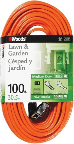 Southwire Outdoor Extension Cord - Ideal for Landscaping & Medium-Duty Outdoor Power Needs - Durable SJTW Jacket - Molded Plug - Bright Orange - 16/3-50 Foot (Pack of 6) Image