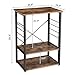 VASAGLE Vintage Kitchen Storage Shelf,Microwave Oven Stand with Metal Frame and 6 Hooks, Multifunctional Shelves in the Kitchen, Living Room, Wood Look, UKKS60X