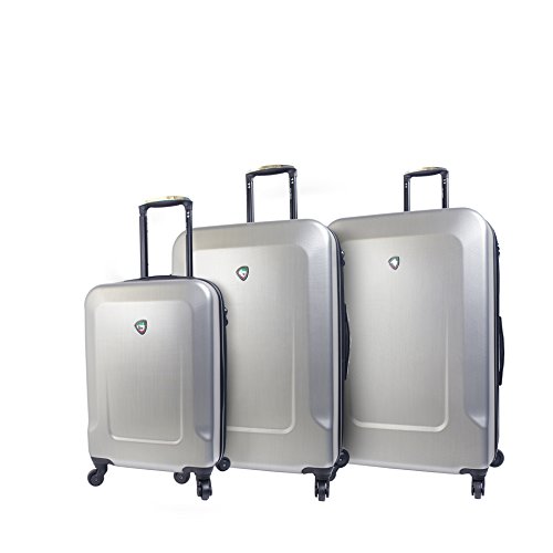 Mia Toro Italy Ingria Hardside Spinner Luggage 3 Piece SetSilver, One