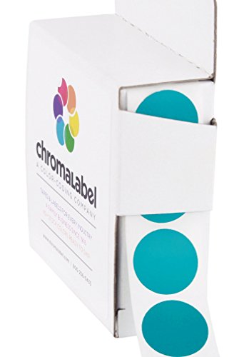 ChromaLabel 3/4 inch Color-Code Dot Labels | 1,000/Dispenser Box (Teal)
