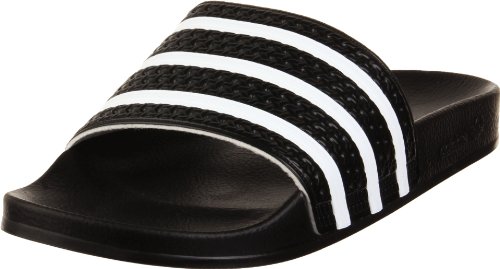 adidas Originals Men s Adilette Slide Sandal, Black/White/Black, 6 M US