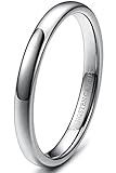 Tungary 3mm Mens Womens Tungsten Carbide Wedding Band Rings Engagement Promise Domed Size 3-12