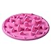 Sundlight Interactive Slow Feeder Dog and Cat Bowl for Fast Eaters,Non-slip Bottom,Food Grade Silicone Anti-gulp Dog Bowl,Pink,Size S