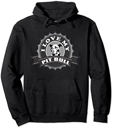 Unisex I Love My Pit Bull Hoodie Sweatshirt Dog Animal Lover Small Black