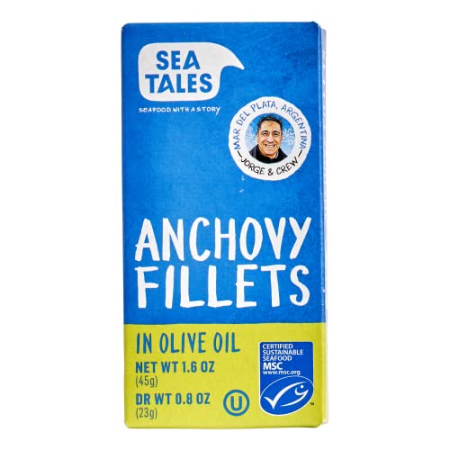 SEA TALES ANCHOVY FILLETS IN OLIVE OIL, 45 GR