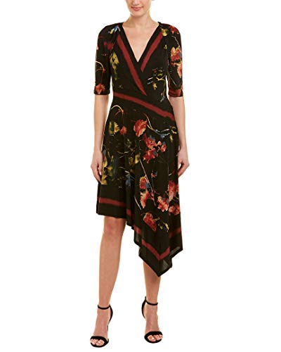 BCBGMAXAZRIA Women's Floral Asymmetrical Faux Wrap Morocco | Ubuy