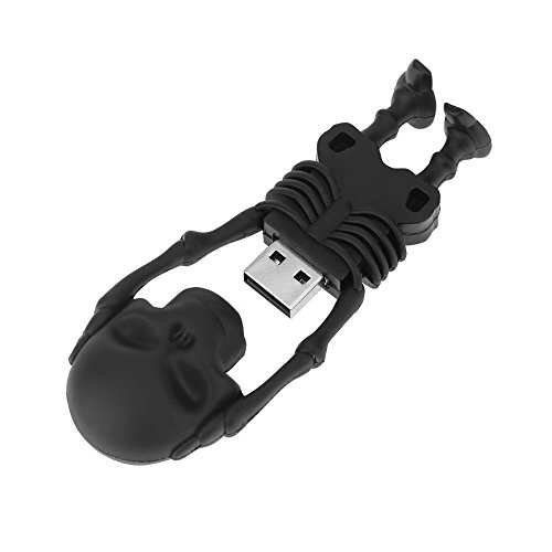 Usbkingdom 64GB USB 2.0 Flash Drive Novelty Black Skull Skeleton Shape Thumb Drive Memory Stick Pendrive Jump Drive Flash Disk Pen Drive