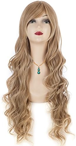 Smoosky Spiral Curly Cosplay Wig For Fashion Festival Long Costume Hair (Dark Gold)