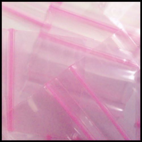 1510 Apple Mini Ziplock Baggies 17 Colors Mix 100 Bags 1.5" X 1" (Pink)