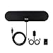 Bsitek HDTV Antenna Flat Digital Indoor Amplified TV Antenna - 50 Miles Range - Detachable Amplifier Signal Booster - 10ft Coax Cable