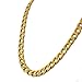 My Daily Styles Stainless Steel Yellow Gold-Tone Mens Classic Cuban Link Chain Necklace Bracelet Set 5MM