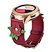 Special Edition Handmade Rose Leather Watch Band Compatible with Galaxy Watch 40mm Watchband for Samsung Galaxy Watch 42mm Replacement Band Strap with with Stainless Steel Buckle Women Men