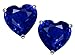 Star K Sterling Silver 7mm Heart Shape Earrings Studs