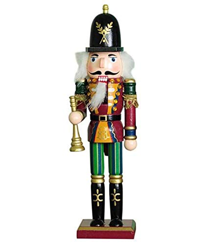 Cute Puppets Doll Toy Home Ornaments 29.5cm High Continental Red Horn Soldier Wooden Nutcracker Puppets Toys Children Christmas gift