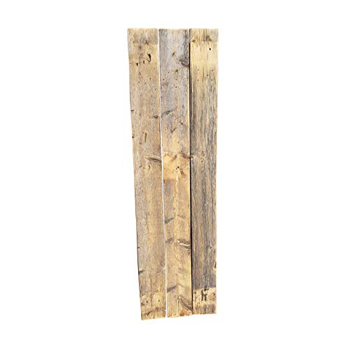 Rustic Shutters Made from 100% Reclaimed Weathered Wood - Perfect for Farmhouse Barnwood Style Decor - Set of 2 - Made in The USA (11"x36")