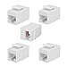 BATIGE 5-Pack CAT6 RJ45 Keystone Jack Female Coupler Insert Snap-in Connector Socket Adapter Port for Wall Plate Outlet Panel - White