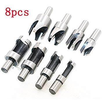 Generic Woodworking Carving Cutter Carpentry Wood Plug Cutter Straight Tapered Claw Type Drill Bit Sets Electric Carving Tools 8pcs/Set