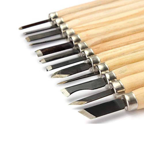Chiyuehe Wood Carving, 12 Carving Tools Set With Knife Stone & Carrying