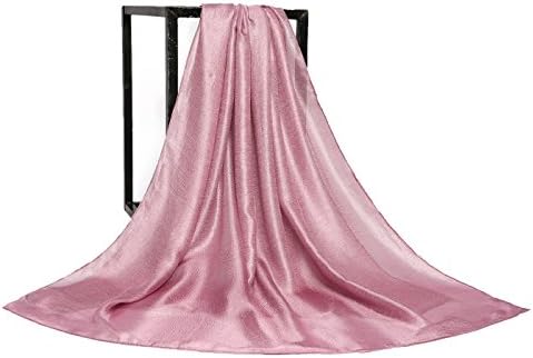 Womens Large Soft Silky Scarf Shawl Wrap Scarves in Solid Color (Large, Pink)