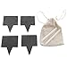 MyGift Set of 4 Natural Slate Rectangle Cheese Markers, Mini Chalkboard Tags for Charcuterie Cheese Boards (Includes Chalk)