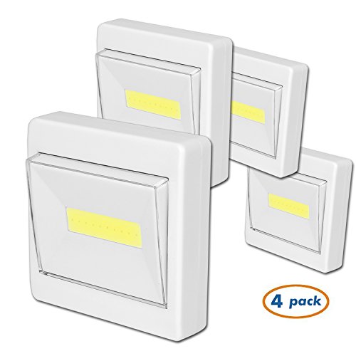 Closet light Wireless Wall Night Lights Stick Anywhere Super Bright Lamp Battery Operated for Cabinet Shelf Shed Kitchen Garage Attic Emergency Camping(4 pack)