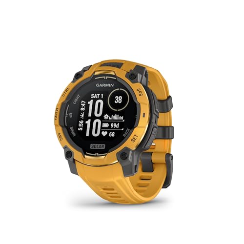 Garmin Instinct 3 45mm SOLAR – GPS-Multisport-Smartwatch, 0,9" Display, bis zu 28 Tage Akkulaufzeit, 80+ Sport-Apps, Navigationsfunktion, smarte Featu
