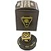 Decade Awards 2017 Fantasy Football Champion Ring with Rhinestone Border - Heavy Gold FFL League Champ Ring with Stand - Size 9 (Gold 9)
