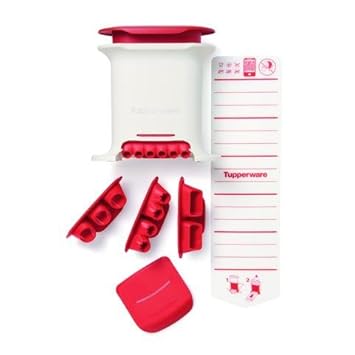 TUPPERWARE Küchenhelfer Multipresse rot weiß + 4 Einsätze Gnocchi Teigpresse