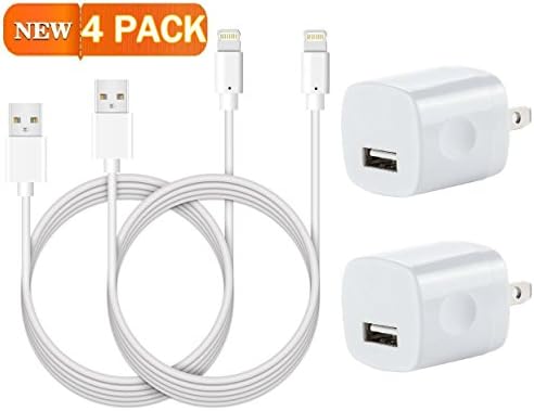 Certified USB 5W 1A Universal Power Travel Wall Charger with [Heavy Duty] 10 FEET/ 3 METER Lightning to USB Cable iOS 10 (2 Pack)