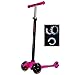 RIMABLE Kids 3 Wheel Adjustable Height Mini Kick Scooter with LED Light Up Wheels (Pink)
