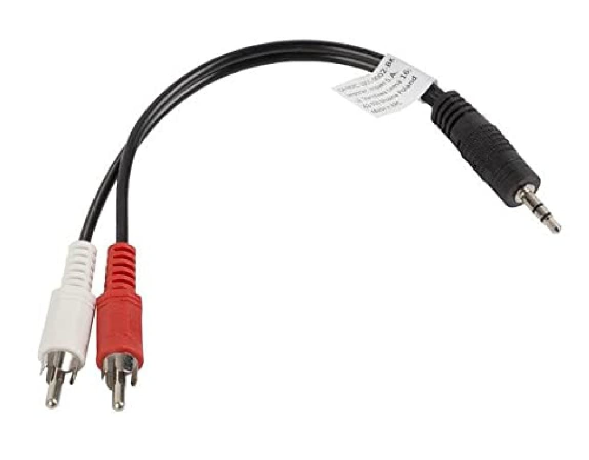 lanberg 'Mjrc 10cc/BK from Jack to 2 x RCA Male Stereo Audio Cable 0.2 m Black
