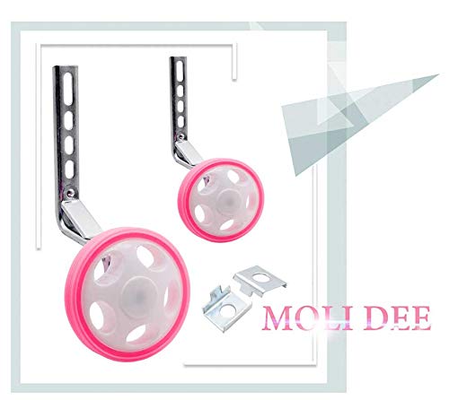 MOLI DEE! Sports & Outdoors Bicycle Training Wheels for Kids, Adjustable for 14 16 18 20 inch Bike. A Perfect stabilizer Accessories Package for Kid (Pink)