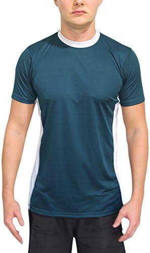 Mens Rashguard UPF 50+ Swim Shirt (Small, Turkish Blue)