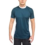 Mens Rashguard UPF 50+ Swim Shirt (Large, Turkish Blue)