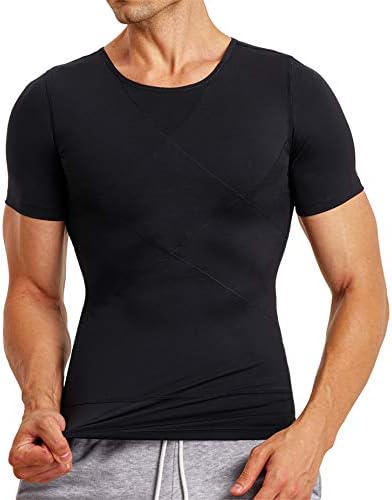 thumbnail image 2 of Men's Short Sleeve Compression Sports T-Shirt - Black, Moisture Wicking, Sizes M-2XL - Cawanfly 2 of 5