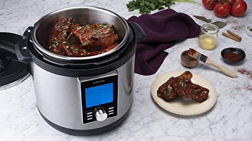 Zavor LUX LCD 4 Quart Programmable Electric Multi-Cooker: Pressure Cooker, Slow Cooker, Rice Cooker, Yogurt Maker, Steamer and more - Stainless Steel (ZSELL01)