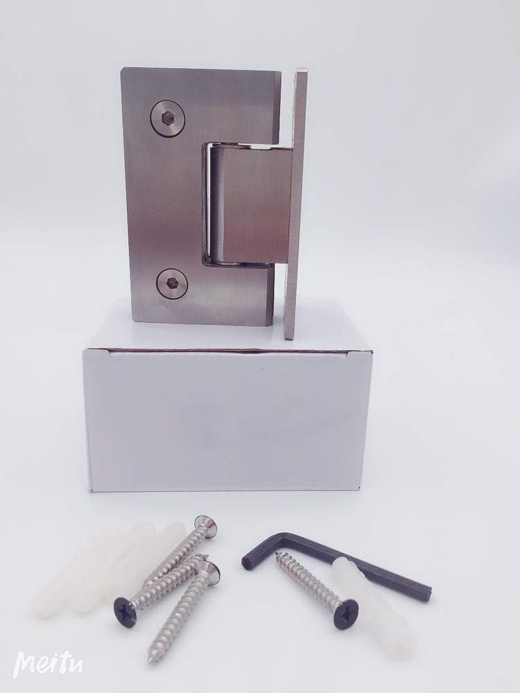 Hinge Stainless Steel Bathroom Clip 2PCS-sliver JU Frameless Glass Door Hinges Shower Room Accessories 180 Degree Glass Door Hinge
