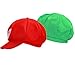 XCOSER Classical Super Bro Hat Cap for Halloween Costume Green and Red