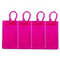4 Packs Colorful Flexible Travel Luggage Tags for