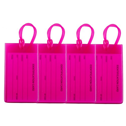 4 Packs Colorful Flexible Travel Luggage Tags for
