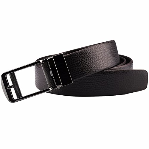 squaregarden Leather Belts for Men,Ratchet Dress Belt with Automatic Sliding Buckle