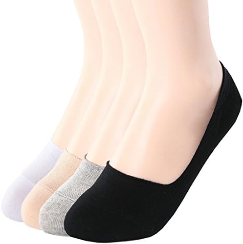 ToeSuit Womens Anti-Slip, Prevention of transform Low Cut Liner No Show Socks/IAS008-4multi-L