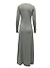 Womens Sexy High Front Split Long Sleeve Crewneck Clubwear Cocktail Maxi Dress Gray M