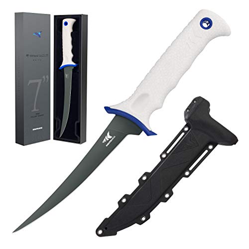 KastKing Spartacus Fillet, Boning and Food Prep Knife, Razor Sharp 8Cr14 Stainless Steel Blade, 7 Inch.