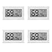 LinkDm 4 Pack White Mini Digital Electronic Temperature Humidity Meters Gauge Indoor Thermometer Hygrometer LCD Display Fahrenheit (℉) for Humidors, Greenhouse, Garden, Cellar, Fridge, Closet